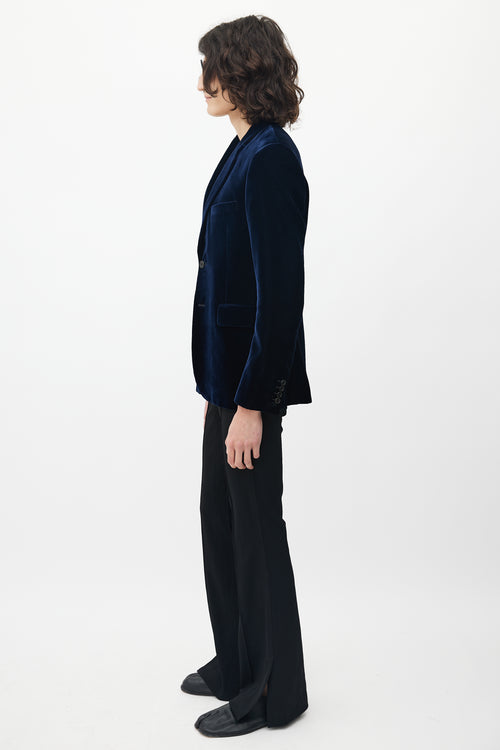 Saint Laurent Navy Velvet Blazer