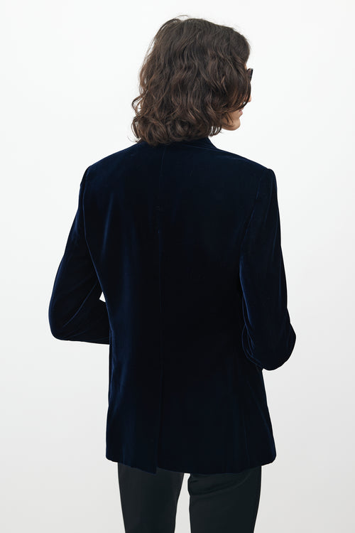 Saint Laurent Navy Velvet Blazer