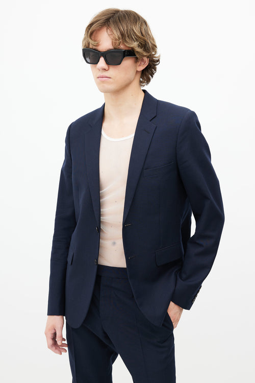 Saint Laurent Navy Wool Two Piece Suit