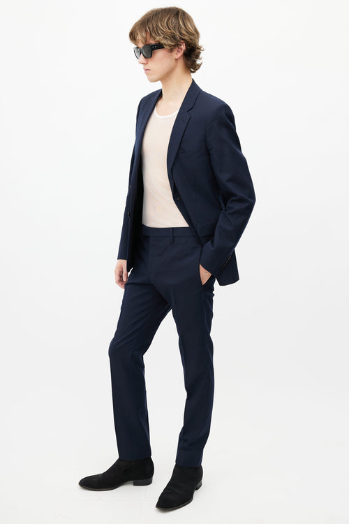 Saint Laurent Navy Wool Two Piece Suit