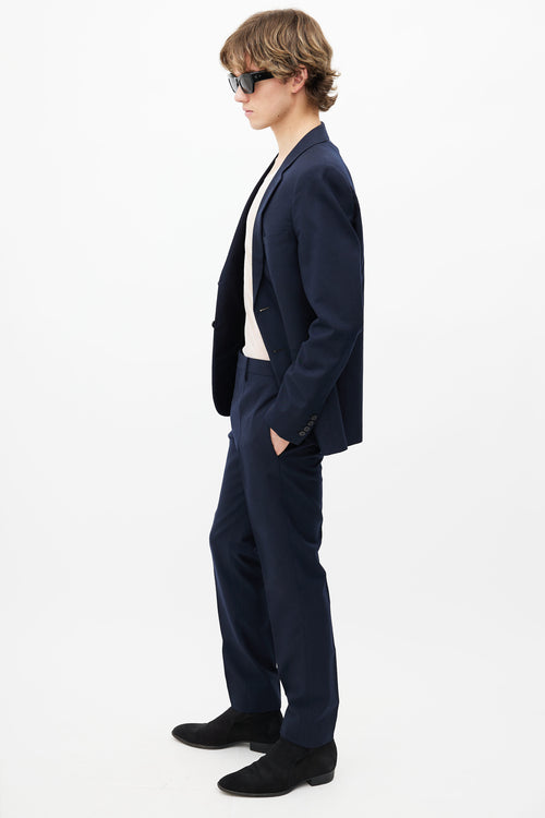 Saint Laurent Navy Wool Two Piece Suit