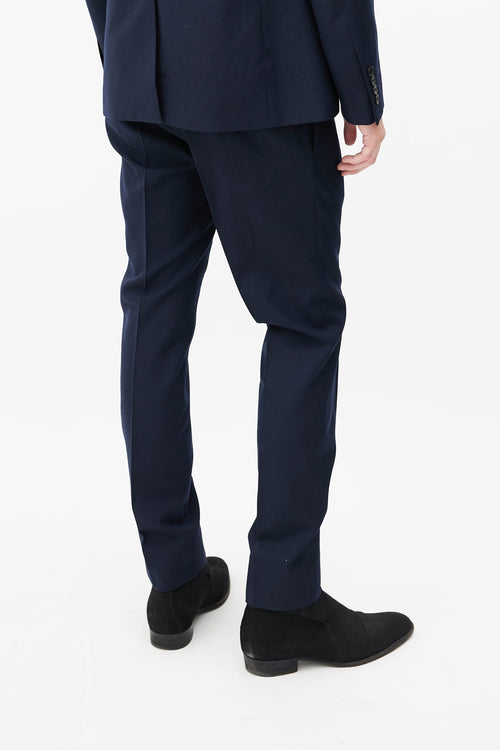 Saint Laurent Navy Wool Two Piece Suit