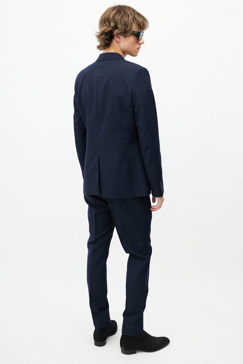 Saint Laurent Navy Wool Two Piece Suit