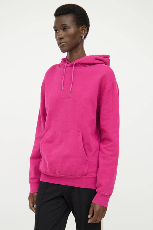 Saint Laurent Pink Logo Hooded Top