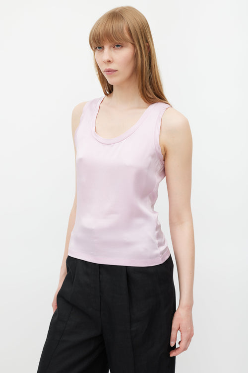 Saint Laurent Pink Silk Tank