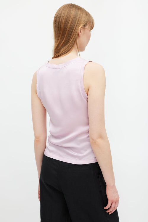 Saint Laurent Pink Silk Tank