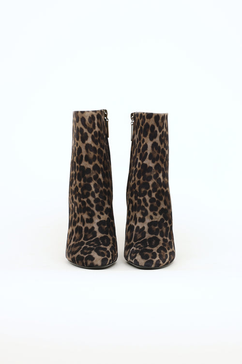 Saint Laurent Brown 
Black Printed Lou Booties