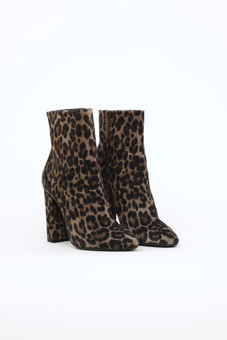 Saint Laurent Brown 
Black Printed Lou Booties