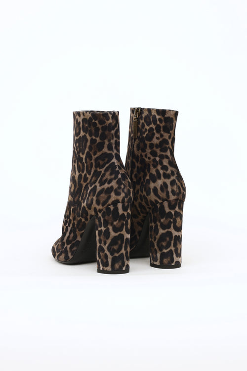 Saint Laurent Brown 
Black Printed Lou Booties