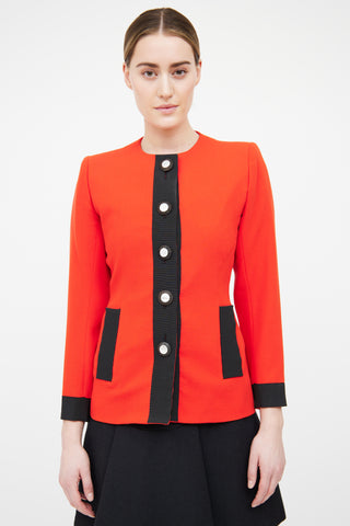 Saint Laurent Red 
Black Vintage Evening Jacket