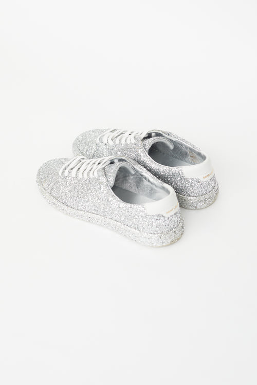 Saint Laurent Silver Andy Glitter Sneaker