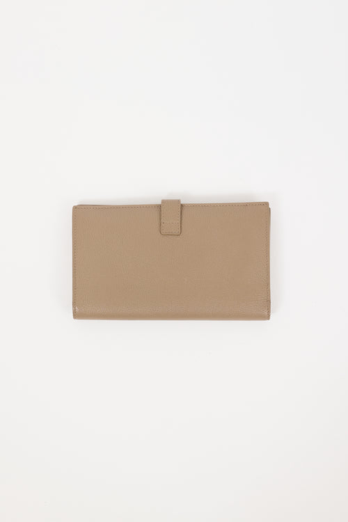 Saint Laurent Taupe Leather Sac Du Jour Bifold Wallet