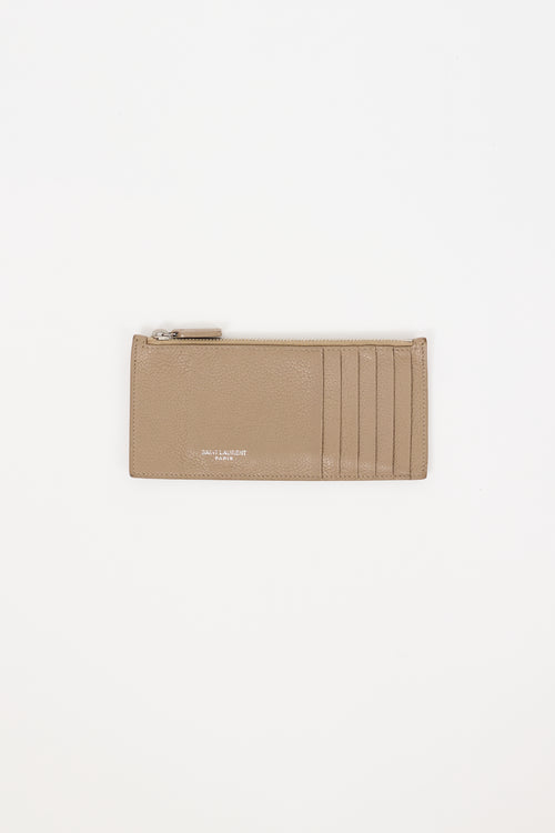 Saint Laurent Taupe Leather Sac Du Jour Bifold Wallet