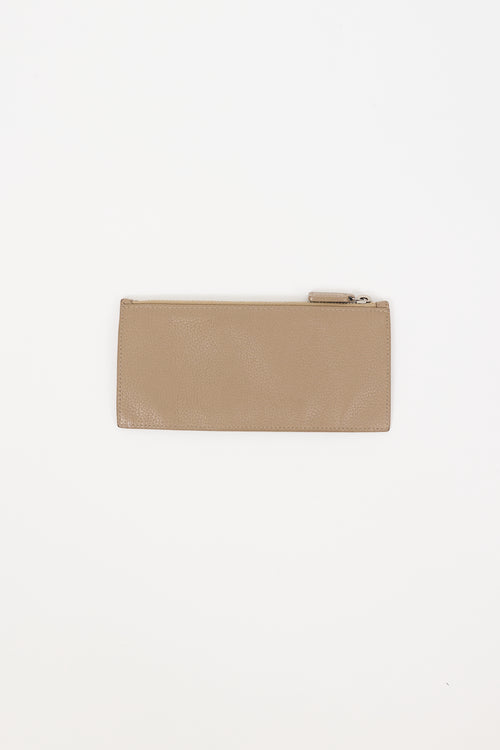 Saint Laurent Taupe Leather Sac Du Jour Bifold Wallet