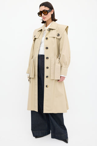 Saint Laurent Vintage Beige Belted Trench Coat