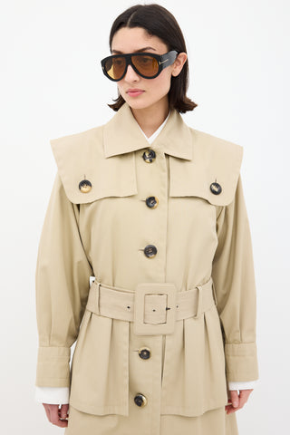 Saint Laurent Vintage Beige Belted Trench Coat