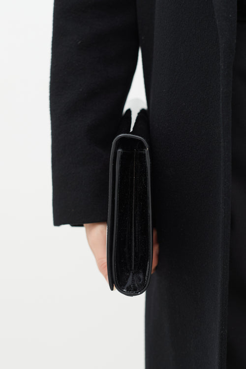 Saint Laurent Vintage Black Patent Leather Clutch