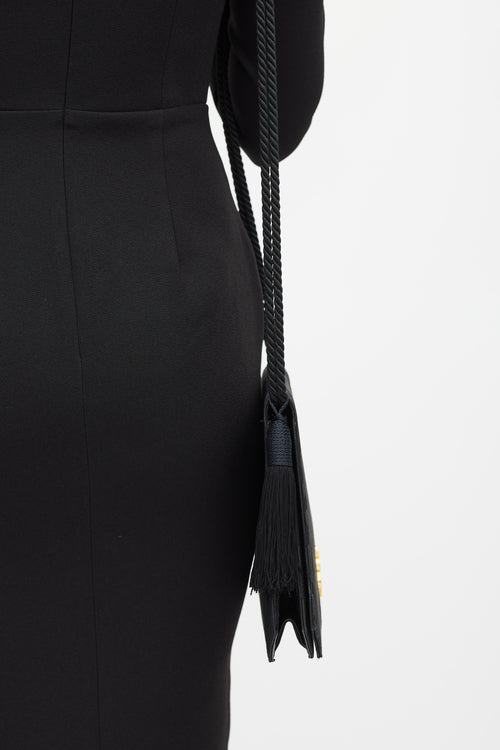 Saint Laurent Vintage Black Satin Crossbody Bag