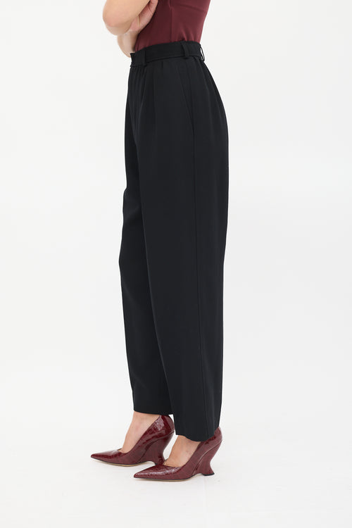 Saint Laurent Vintage Black Tucked High Waist Trouser