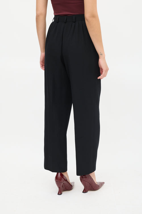 Saint Laurent Vintage Black Tucked High Waist Trouser