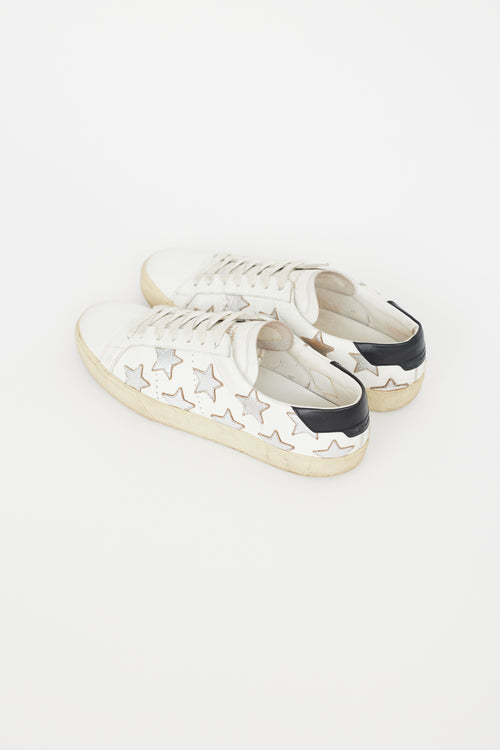 Saint Laurent White Court Classic Star Sneaker