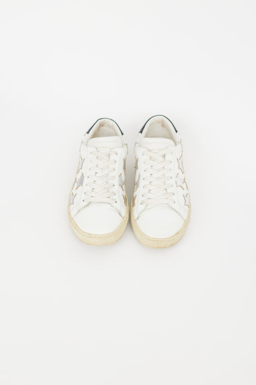 Saint Laurent White Court Classic Star Sneaker