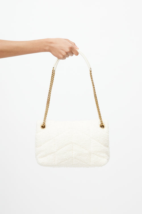 Saint Laurent 2020 Cream Loulou Toy Puffer Boucle Shoulder Bag