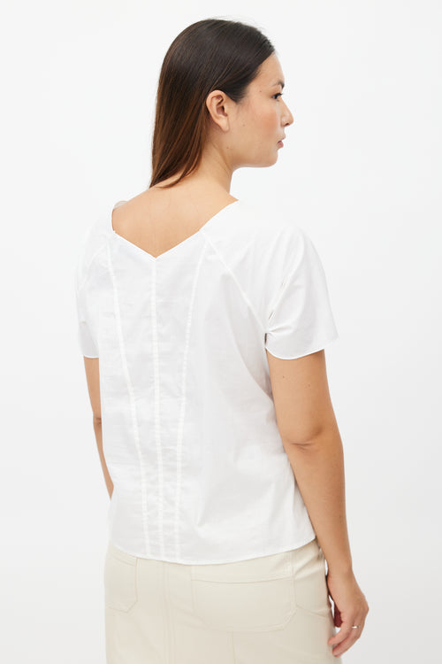 Saint Laurent White Knotted Tie Top