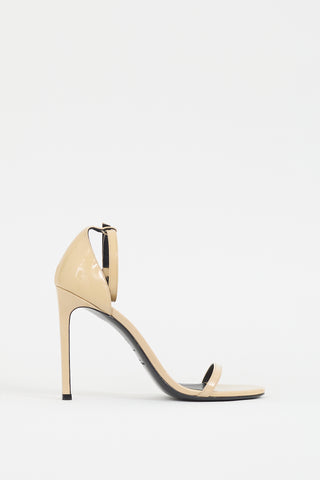 Saint Laurent Beige Patent Leather Jane Heel