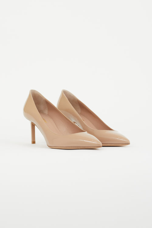 Saint Laurent Beige Patent Anja Heel