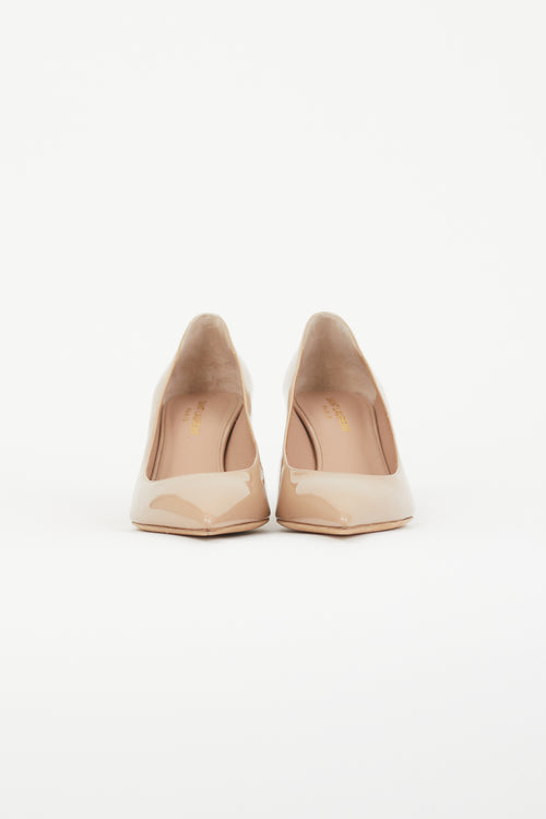 Saint Laurent Beige Patent Anja Heel