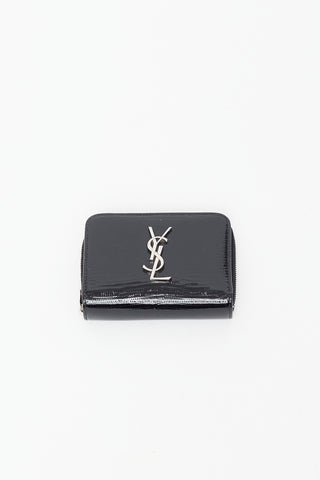 Saint Laurent Black Embossed Leather Cassandre Wallet