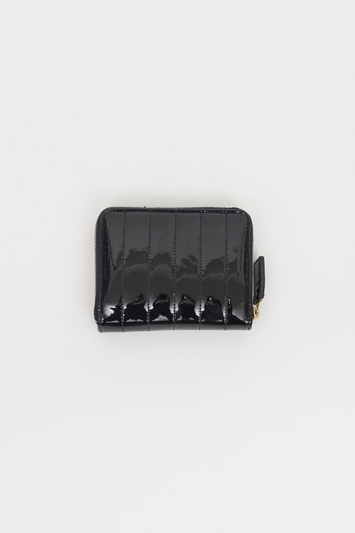 Saint Laurent Black Patent Vicky Cassandre Zip Wallet