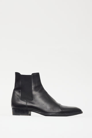 Saint Laurent Black Leather Ankle Chelsea Boot