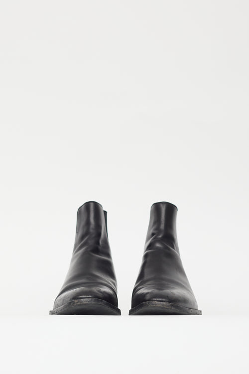 Saint Laurent Black Leather Ankle Chelsea Boot