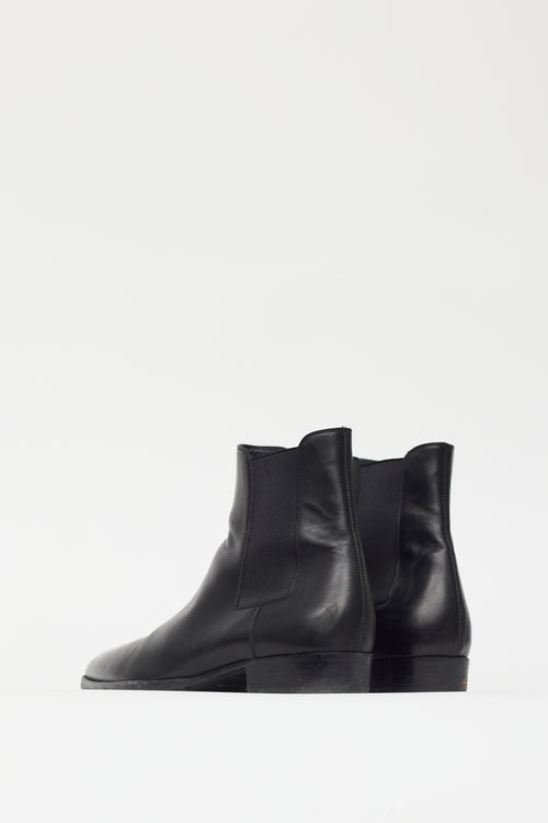 Saint Laurent Black Leather Ankle Chelsea Boot