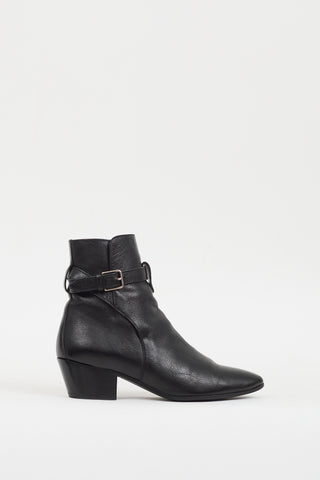 Saint Laurent Black Leather Wyatt Jodhpur Boot