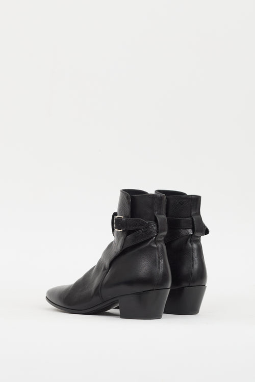 Saint Laurent Black Leather Wyatt Jodhpur Boot