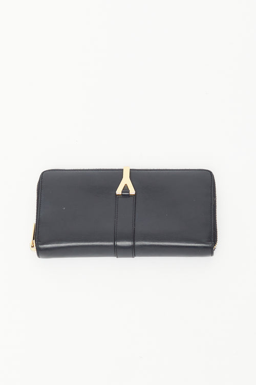 Saint Laurent Black Leather Y Ligne Wallet