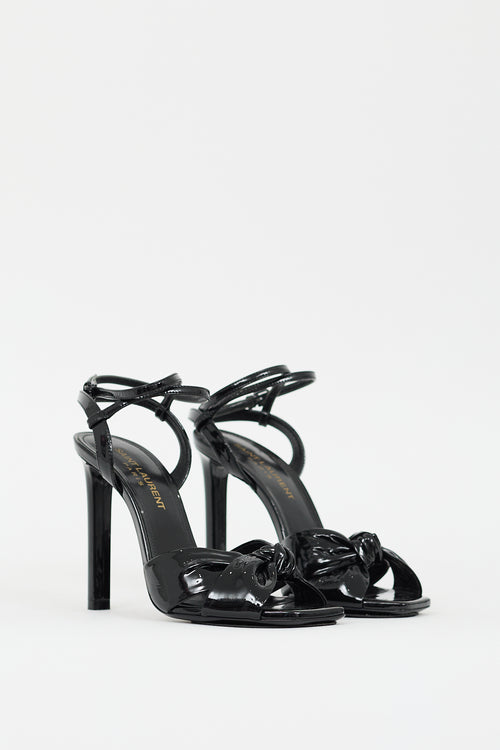 Saint Laurent Black Patent Leather Amy Knotted Heel