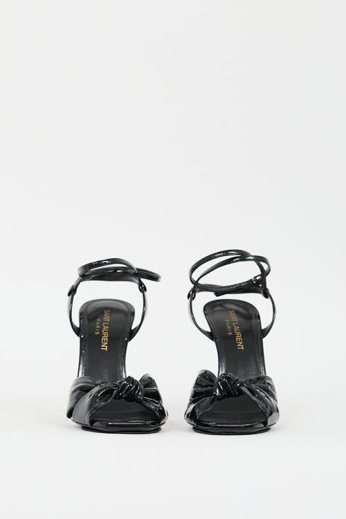 Saint Laurent Black Patent Leather Amy Knotted Heel