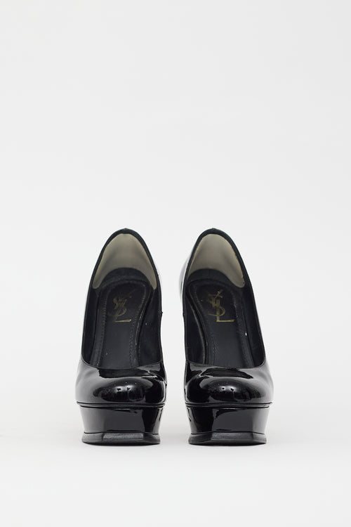 Saint Laurent Black Patent Leather Platform Pump