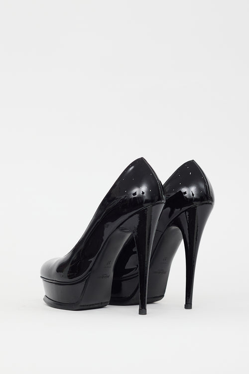 Saint Laurent Black Patent Leather Platform Pump