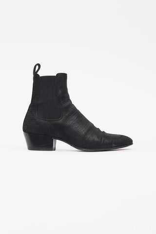 Saint Laurent Black Suede Wyatt Chelsea Boot