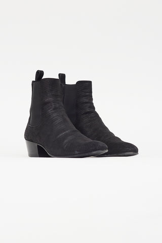 Saint Laurent Black Suede Wyatt Chelsea Boot