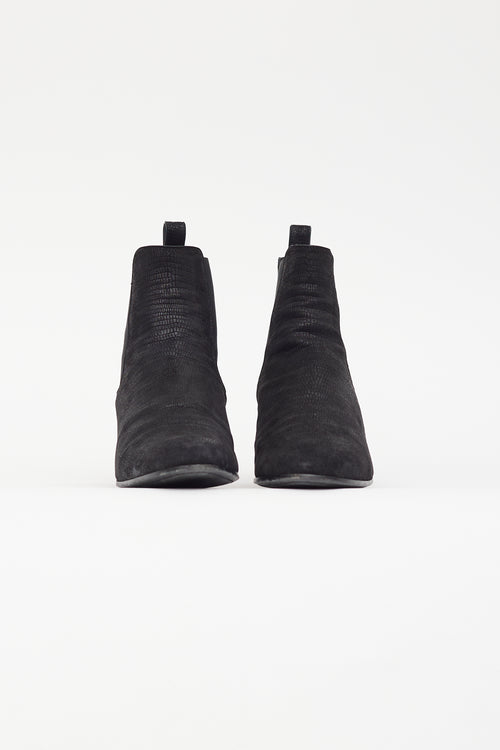 Saint Laurent Black Suede Wyatt Chelsea Boot