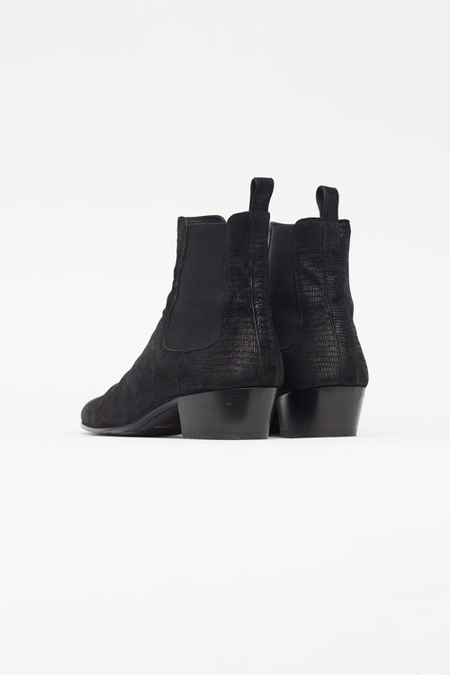 Saint Laurent Black Suede Wyatt Chelsea Boot