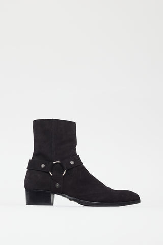 Saint Laurent Black Suede Wyatt Boot