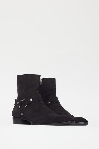 Saint Laurent Black Suede Wyatt Boot