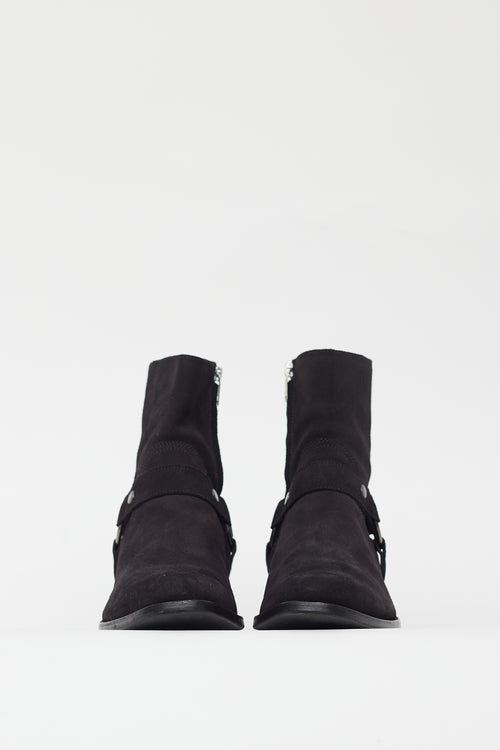 Saint Laurent Black Suede Wyatt Boot